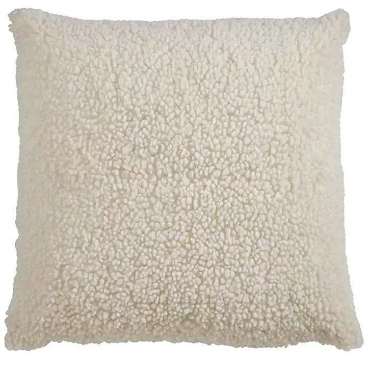 Beige Sherpa Pillow