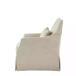 Beige Skirted Swivel Martha Stewart Accent Chair