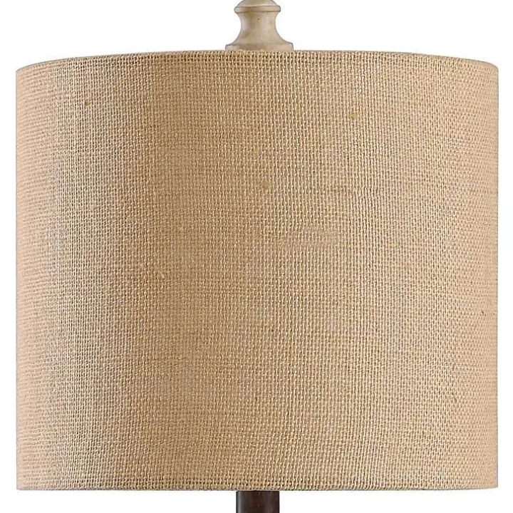 Beige Stripes Curved Table Lamp