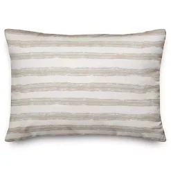 Beige Stripes Outdoor Lumbar Pillow