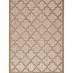 Beige Trellis Indoor/Outdoor Area Rug, 5x7
