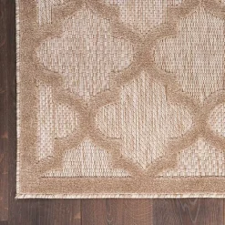 Beige Trellis Indoor/Outdoor Area Rug, 5x7