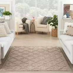 Beige Trellis Indoor/Outdoor Area Rug, 5x7