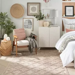 Beige Trellis Indoor/Outdoor Area Rug, 5x7