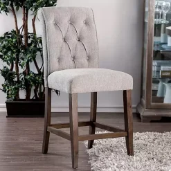 Beige Tufted Landon Counter Stools, Set of 2