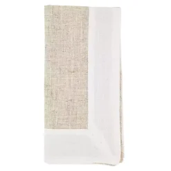 Beige Two-Tone Border 4-pc. Napkin Set