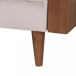 Beige Upholstered Harley Walnut Sofa