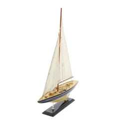 Beige Wood Coastal Sailboat, 21 in.