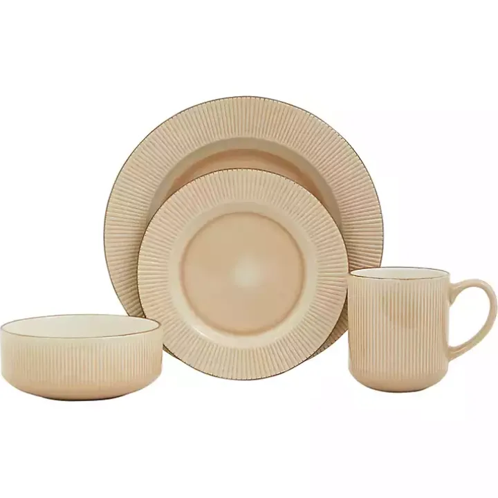 Betsy Cream Ribbed 16-pc. Dinnerware Set