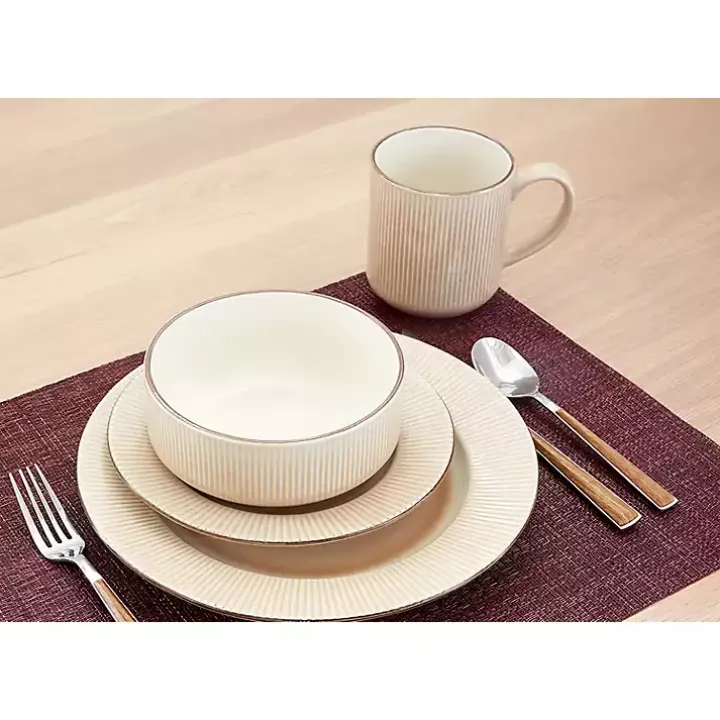 Betsy Cream Ribbed 16-pc. Dinnerware Set
