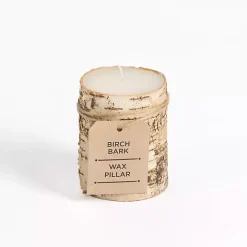 Birch Tree Bark Pillar Candle, 3x4