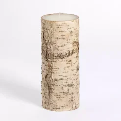 Birch Tree Bark Pillar Candle, 4x8 in.