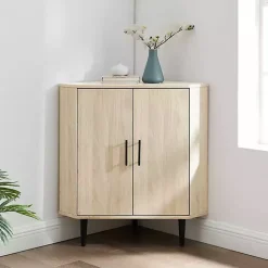 Birch Wood Finish Corner Cabinet