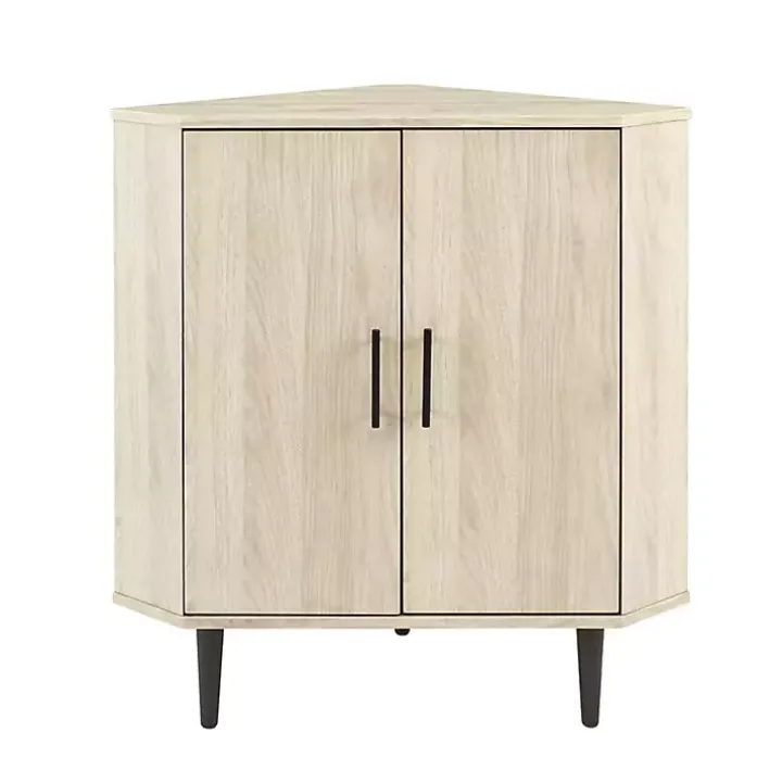 Birch Wood Finish Corner Cabinet