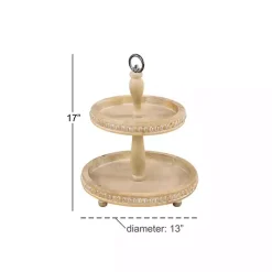 Birch Wood Tiered Tray