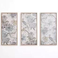 Birds on Branches Framed Canvas Prints, Set of 3