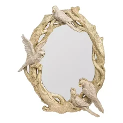 Birds on Golden Branches Wall Mirror