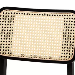 Black & Cream Modern Dining Chairs, Set of 2