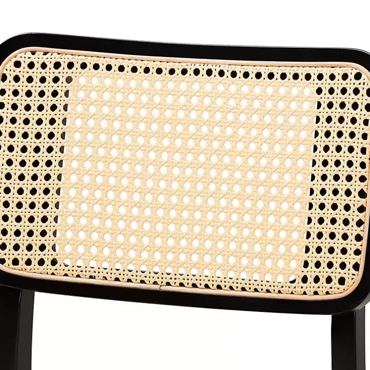 Black & Cream Modern Dining Chairs, Set of 2