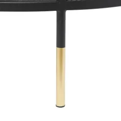 Black & Gold Metal Mesh Round Coffee Table