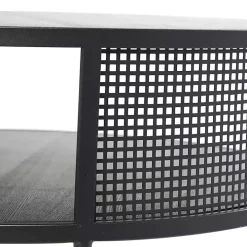 Black & Gold Metal Mesh Round Coffee Table