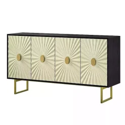 Black & Ivory Sunburst 4-Door Sideboard