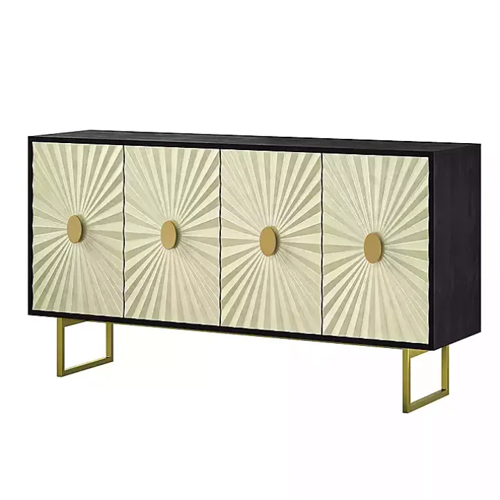 Black & Ivory Sunburst 4-Door Sideboard
