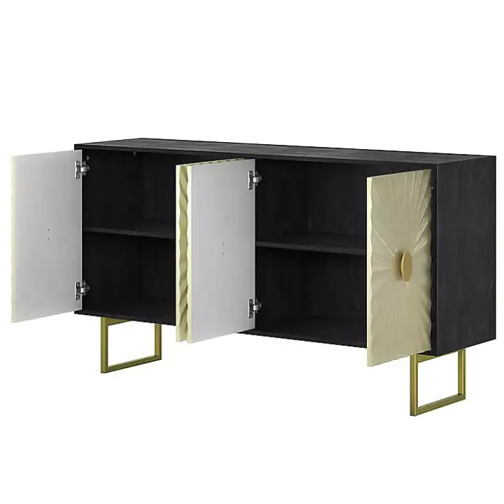 Black & Ivory Sunburst 4-Door Sideboard