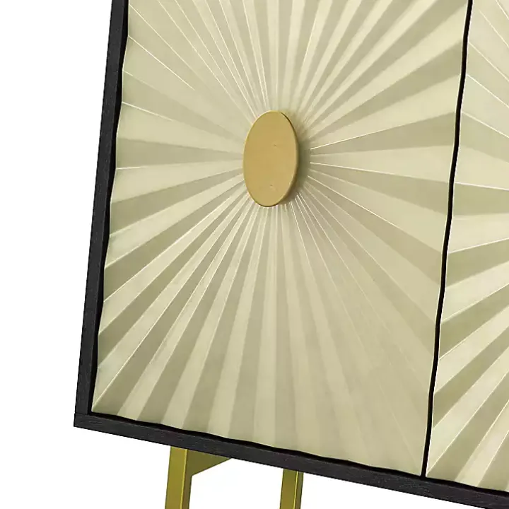 Black & Ivory Sunburst 4-Door Sideboard