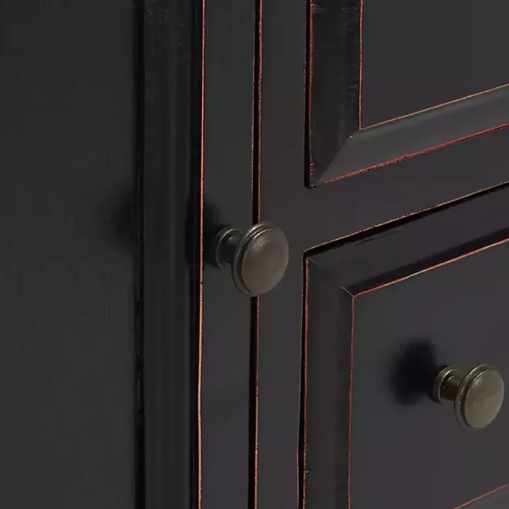 Black & Oak 4-Drawer Charlotte Sideboard