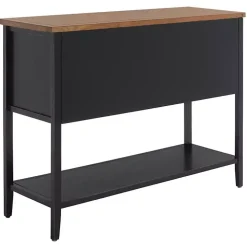 Black & Oak 4-Drawer Charlotte Sideboard