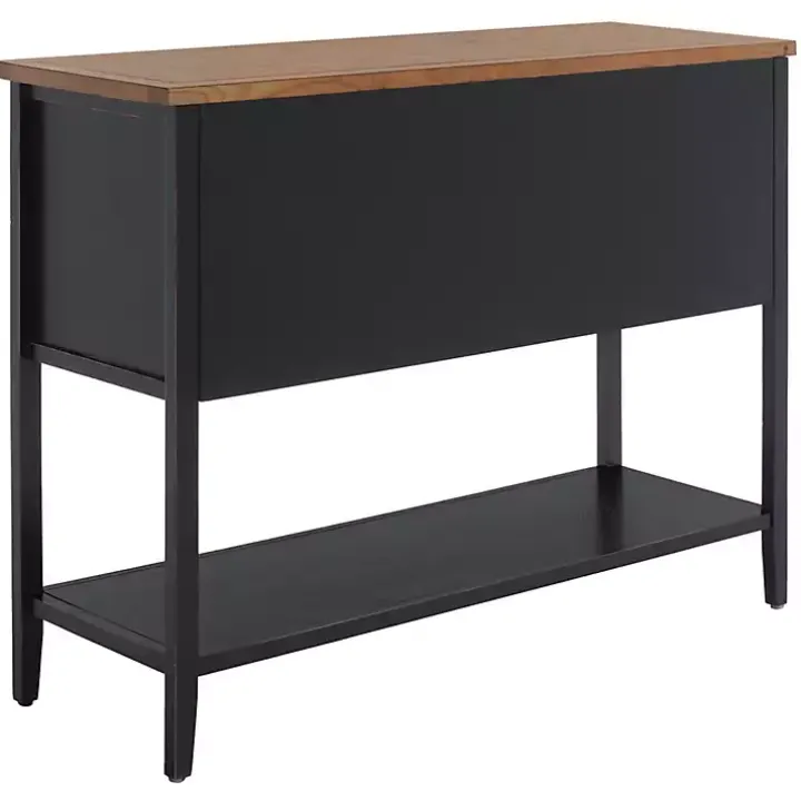 Black & Oak 4-Drawer Charlotte Sideboard