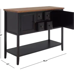 Black & Oak 4-Drawer Charlotte Sideboard