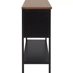 Black & Oak 4-Drawer Charlotte Sideboard