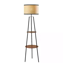 Black & Walnut Shelves Savannah Floor Lamp