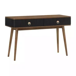Black & Walnut Soft-Close Wood Console Table