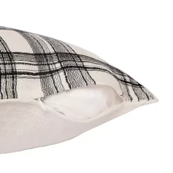 Black & White Handwoven Plaid Throw Pillow