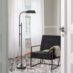 Black Adjustable Height Pharmacy Floor Lamp