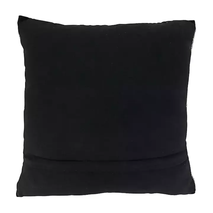 Black and Cream Woven Pattern Throw Pillow