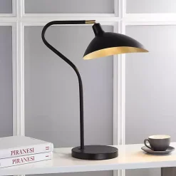 Black and Gold Curved Neck Giselle Task Lamp