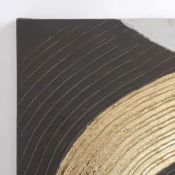 Black and Gold Curves Canvas Art Prints, Set of 2