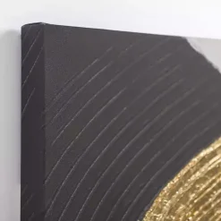 Black and Gold Curves Canvas Art Prints, Set of 2