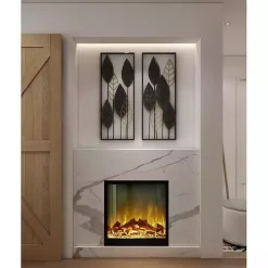 Black and Gold Metal Leaves Wall Plaque