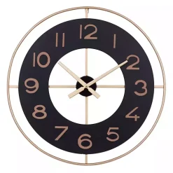 Black and Gold Open Frame Axis Clock