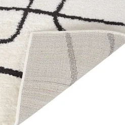 Black and Ivory Monotone Geo Area Rug, 8x10