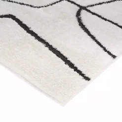 Black and Ivory Monotone Geo Area Rug, 8x10