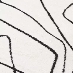 Black and Ivory Monotone Geo Area Rug, 8x10