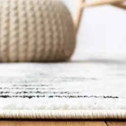 Black and Ivory Tulum Geometric Runner, 2x8