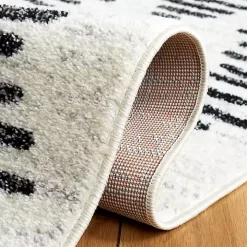 Black and Ivory Tulum Geometric Area Rug, 5x7