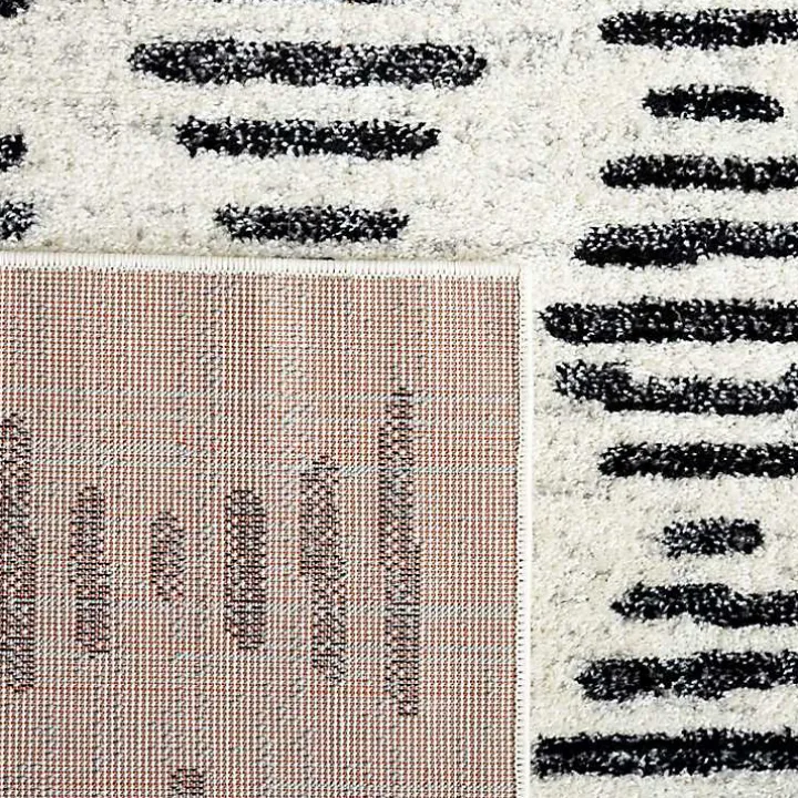 Black and Ivory Tulum Geometric Area Rug, 5x7